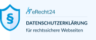 eRecht24 Siegel für rechtssichere Datenschutzerklärung auf Webseiten.